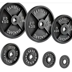 Set de plaques de poids olympiques ATX poignées en 125 kg
