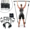 Set de renforcement musculaire - Barre de Pilates avec 6 bandes de résistance et poignées