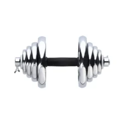 Set d'haltères chromé en mallette pour musculation des biceps - 55 kg