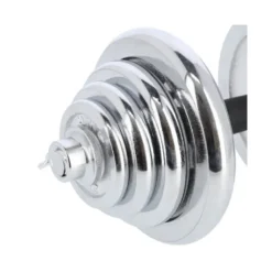Set d'haltères chromé en mallette pour musculation des biceps - 55 kg