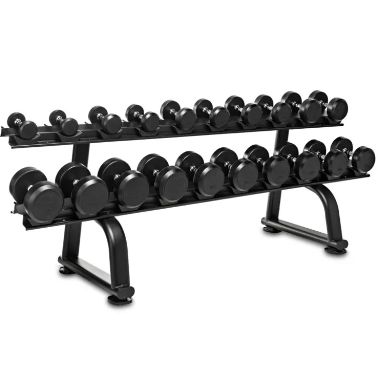 Set d'haltères complet 2,5 à 30 kg avec rack de rangement sur deux étages