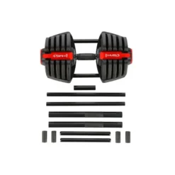 Set d'haltères réglable pour home gym avec barre courte et longue - Powerblock