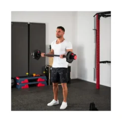 Set d'haltères réglable pour home gym avec barre courte et longue - Powerblock