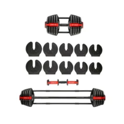 Set d'haltères réglable pour home gym avec barre courte et longue - Powerblock