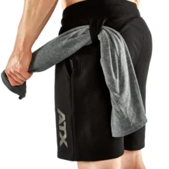 Short de sport noir ATX avec poche à zip et porte-serviette - S à XL