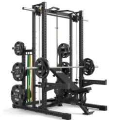 Smith machine ATX avec poulie à charge guidée 125 kg pour home gym - Barre guidée fluide avec 12 hauteurs