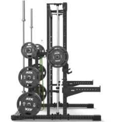 Smith machine ATX avec poulie à charge guidée 125 kg pour home gym - Barre guidée fluide avec 12 hauteurs