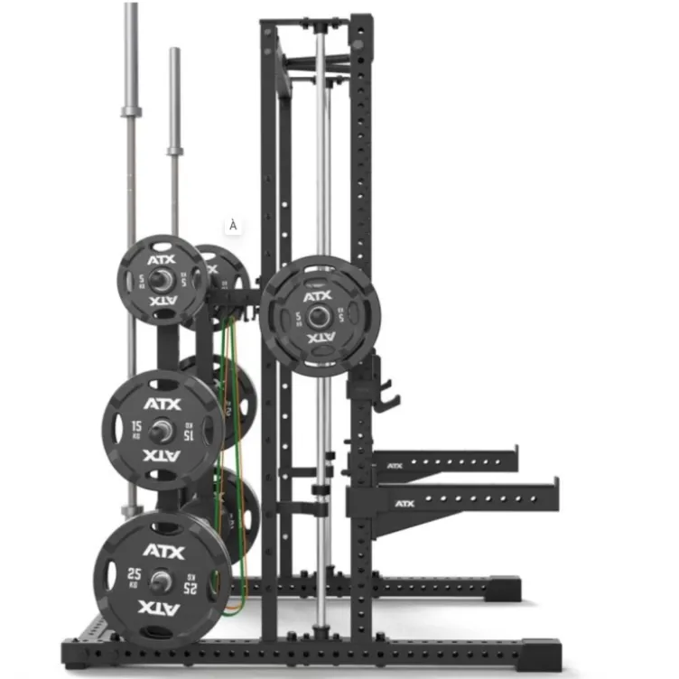 Smith machine ATX avec poulie à charge guidée 125 kg pour home gym - Barre guidée fluide avec 12 hauteurs