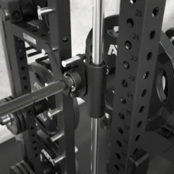 Smith machine ATX avec poulie à charge guidée 125 kg pour home gym - Barre guidée fluide avec 12 hauteurs