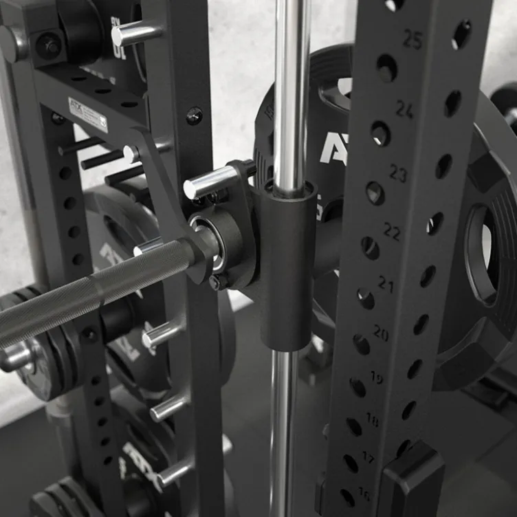Smith machine ATX avec poulie à charge guidée 125 kg pour home gym - Barre guidée fluide avec 12 hauteurs