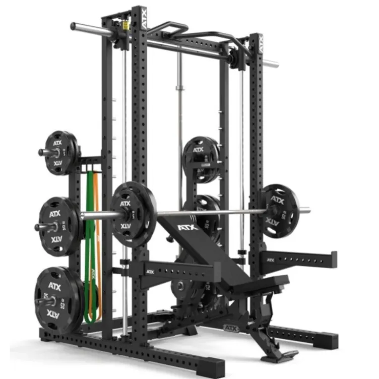Smith machine ATX série 700 avec guidage précis et fluide ultra-robuste - Supports de rangement multiples intégrés pour homegym