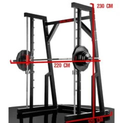 Smith machine avec barre de musculation guidée olympique - Capacité de charge 800 kg pour salle de sport