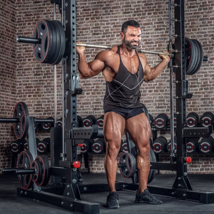 Smith machine cadre guidé et poulie haute et basse avec colonne de poids intégrée