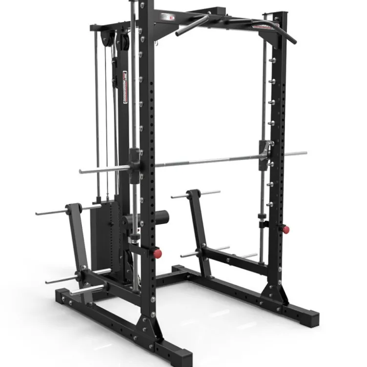 Smith machine cadre guidé et poulie haute et basse avec colonne de poids intégrée