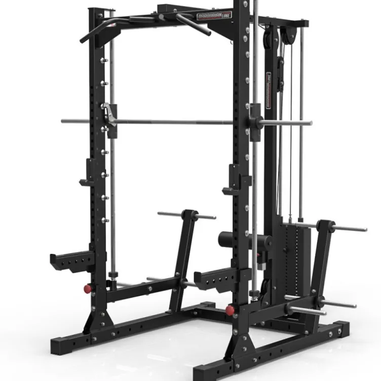 Smith machine cadre guidé et poulie haute et basse avec colonne de poids intégrée