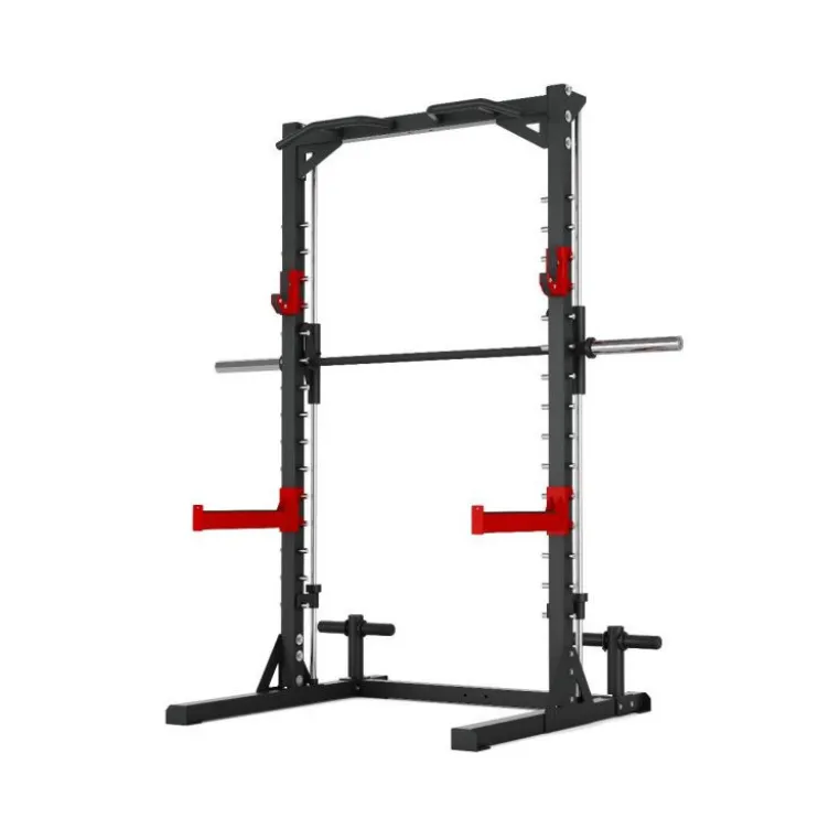 Smith machine 215 cm avec barre guidée et crochets en J - Capacité de charge 272 kg - Titanium Strength RM10