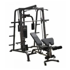 Smith machine complète avec système à poulie et banc d'entraînement avec options - Pack musculation 180SP Titanium Strength