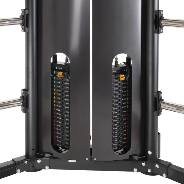 Smith machine de musculation avec colonnes de poids et barre guidée pour entraînement complet en salle de sport professionnelle