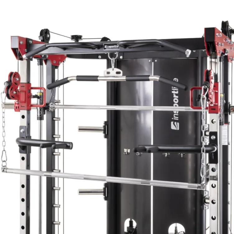 Smith machine de musculation avec colonnes de poids et barre guidée pour entraînement complet en salle de sport professionnelle