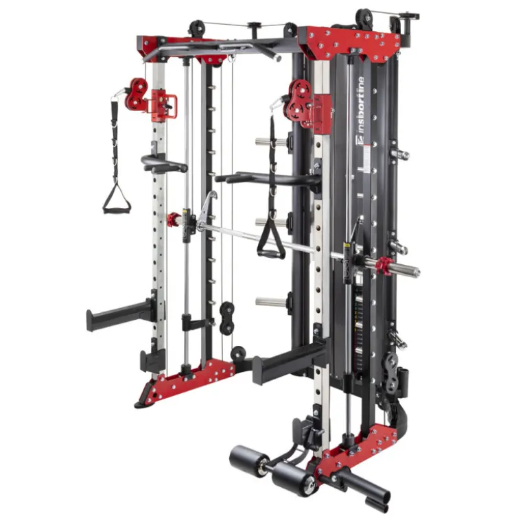 Smith machine de musculation avec colonnes de poids et barre guidée pour entraînement complet en salle de sport professionnelle