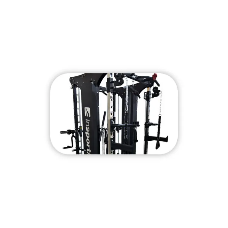 Smith machine de musculation avec double colonne de poids 200 kg et système de poulie