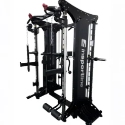 Smith machine de musculation avec double colonne de poids 200 kg et système de poulie
