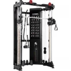 Smith machine à double poulie réglable avec colonnes de poids 2 x 90 kg Titanium Strength FT90 - Structure pliable
