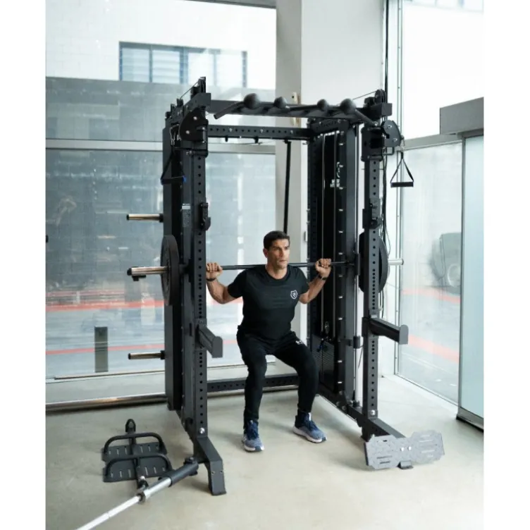 Smith Machine Multifonctionnelle avec doubles poulies et colonnes de poids 2 x 120 kg - B500 PRO Titanium Strength Elite Series