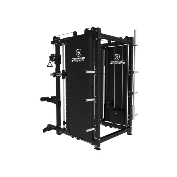 Smith Machine Multifonctionnelle avec doubles poulies et colonnes de poids 2 x 120 kg - B500 PRO Titanium Strength Elite Series
