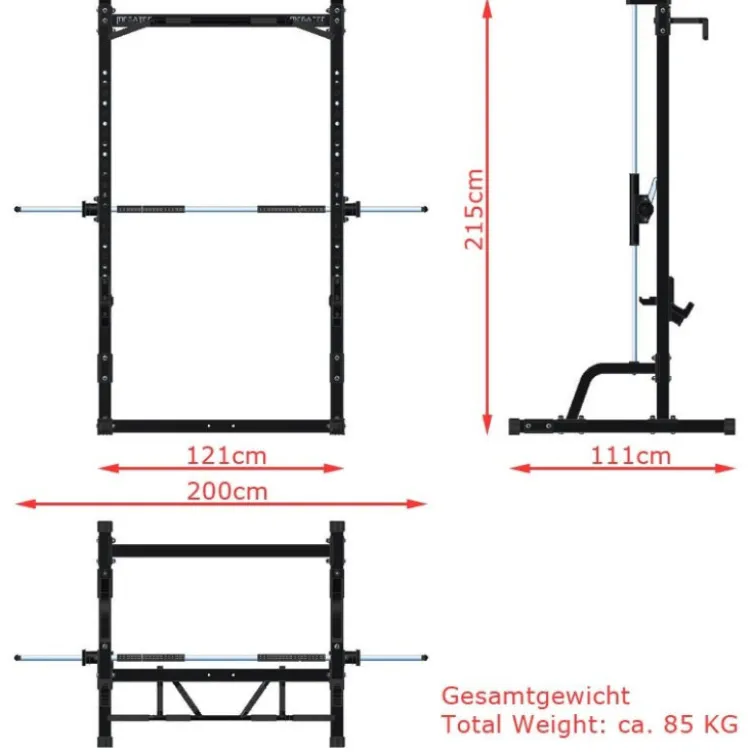 Smith machine multi-press avec poste à tractions et barre guidée ATX