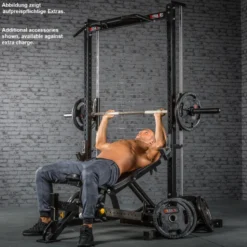 Smith machine multi-press avec poste à tractions et barre guidée ATX
