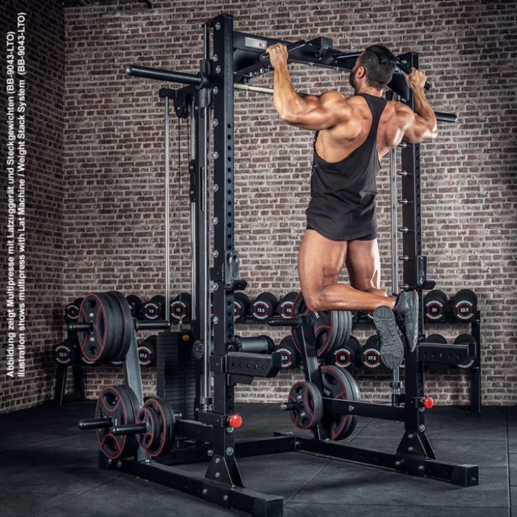 Smith machine multipresse à barre guidée avec poulie haute et basse