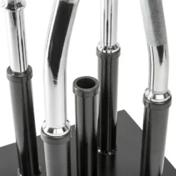 Socle de rangement vertical pour 5 barres de musculation de diamètre 30 mm