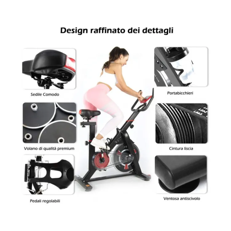 Spining bike à roue d'inertie multiréglable pour cardio en home-gym