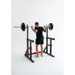 Squat et dip stand de musculation à hauteur et largeur ajustables pour homegym avec capacité de charge de 272 kg