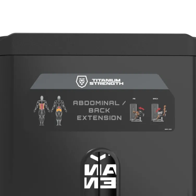 Station à Abdominaux et Lombaires avec colonne de poids 125 kg Black Series RX – Titanium Strength – BSRX-S39