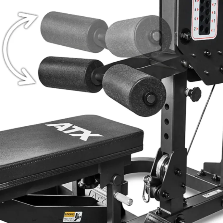 Station ATX triplex à charge guidée avec banc multi-réglable support à options - Gym multi-station colonne de poids