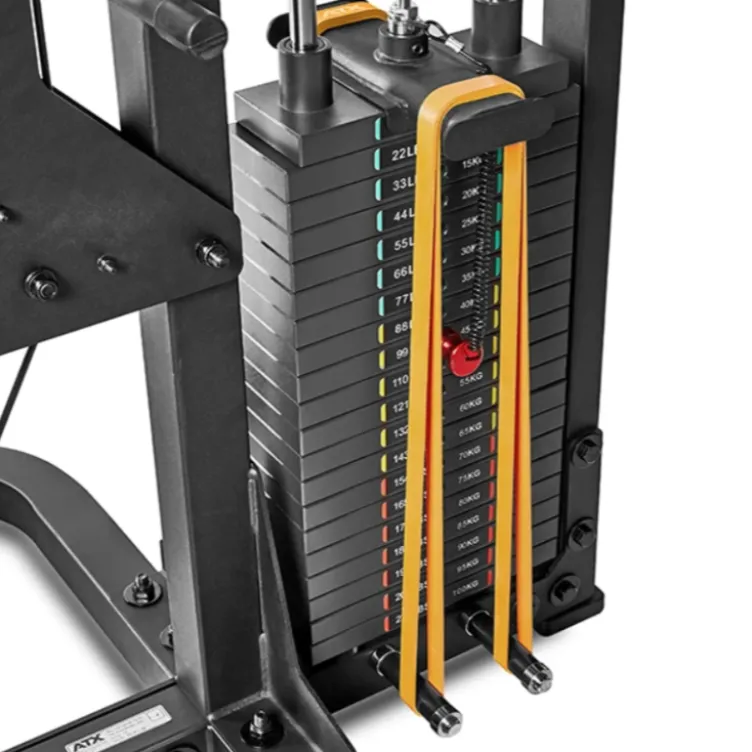 Station ATX triplex à charge guidée avec banc multi-réglable support à options - Gym multi-station colonne de poids