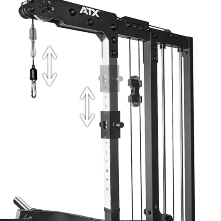 Station ATX triplex à charge guidée avec banc multi-réglable support à options - Gym multi-station colonne de poids