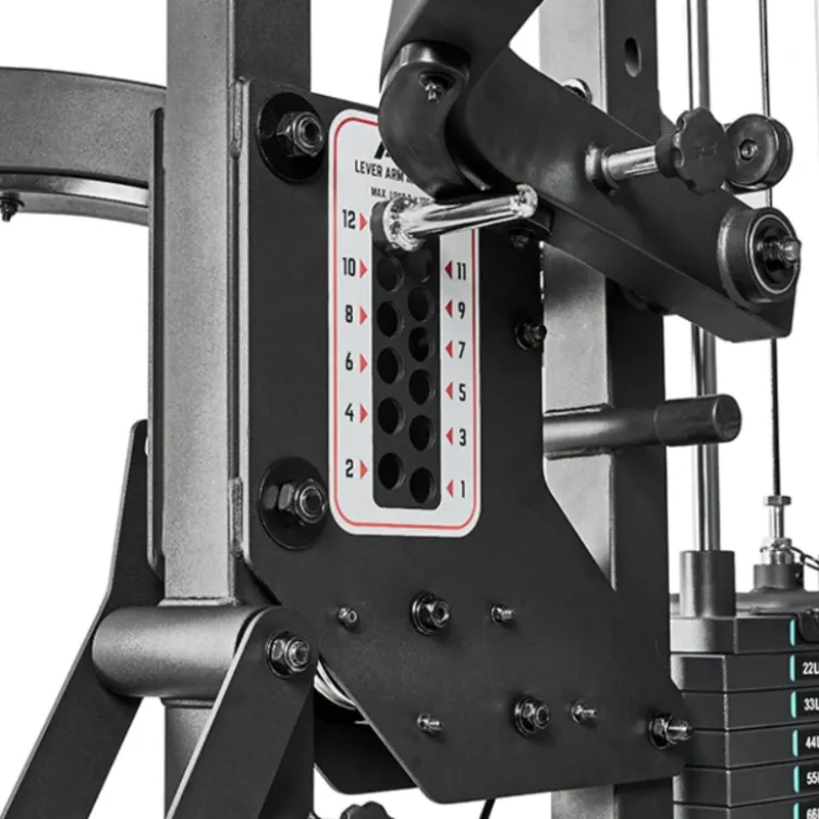 Station ATX triplex à charge guidée avec banc multi-réglable support à options - Gym multi-station colonne de poids