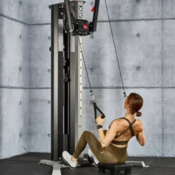 Station de musculation ATX à poulie double : Functional Trainer Autoportant colonne de poids 80 kg