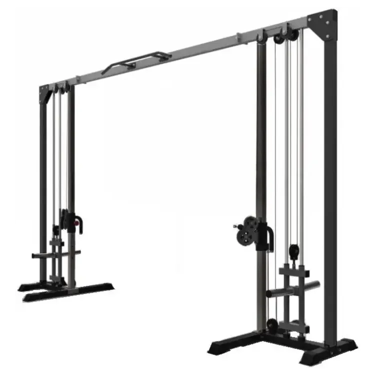 Station de musculation cable crossover avec 2 x colonnes de poids à charges libres