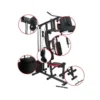 Station de musculation complète poulie haute et poulie basse avec banc de musculation