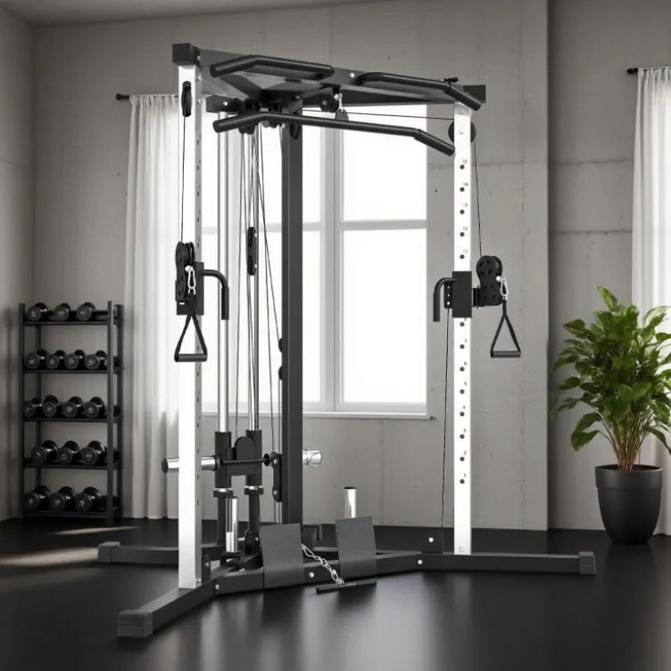 Station de musculation d'angle multifonction avec barre de traction - Cage home gym 15 positions réglables