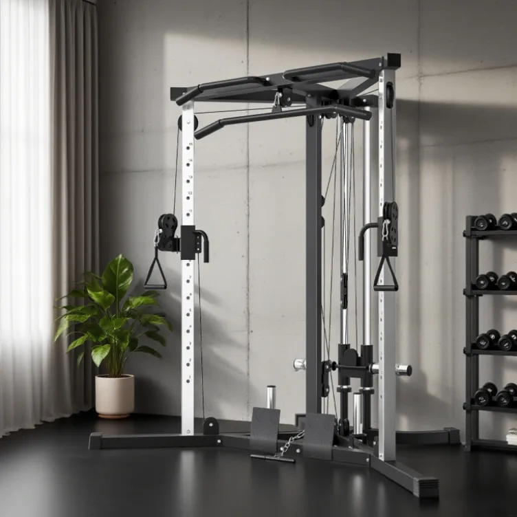Station de musculation d'angle multifonction avec barre de traction - Cage home gym 15 positions réglables