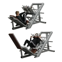 Station de musculation 2 en 1 Presse à Cuisses et Hack squat à charge libre - Disques olympiques