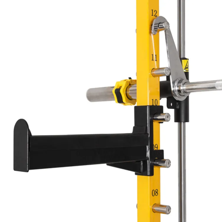 Station de musculation multipresse avec barre guidée réglable sur 12 positions et barre de traction multiprise