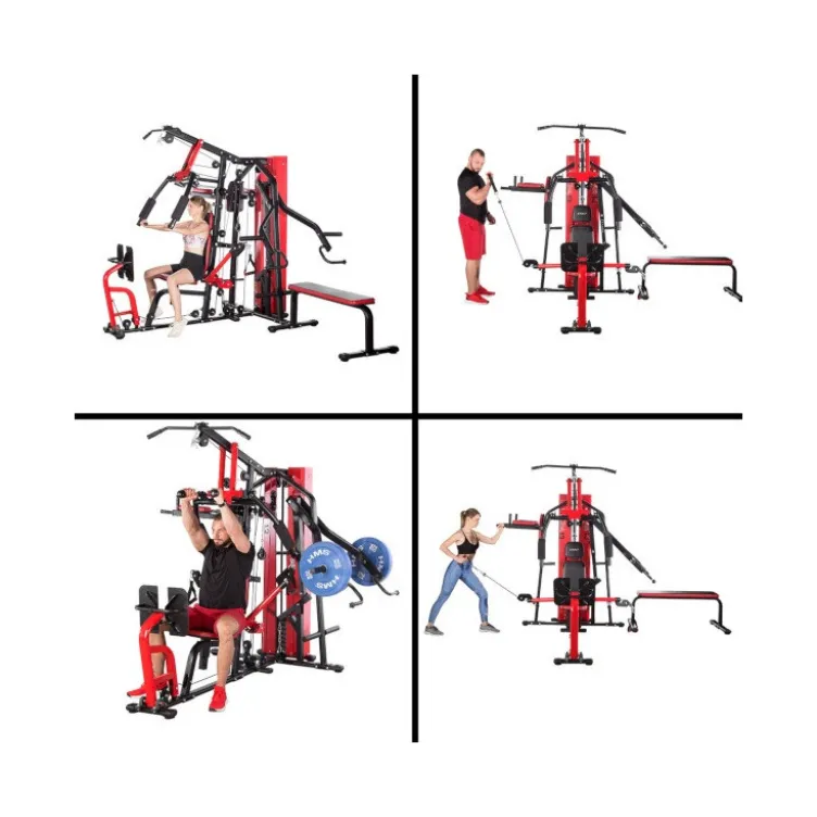 Station de musculation multipostes pour Home gym - Bras leviers et presse à cuisses