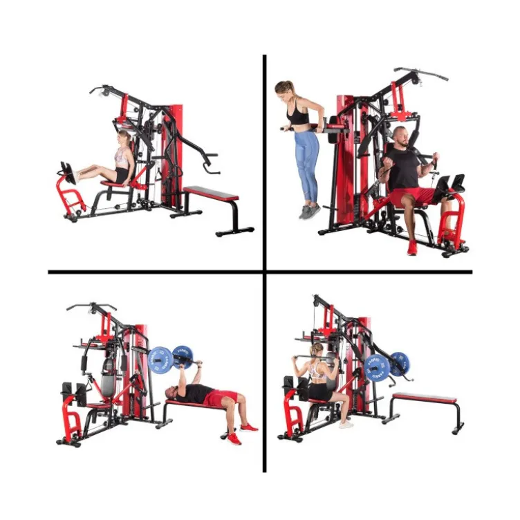 Station de musculation multipostes pour Home gym - Bras leviers et presse à cuisses