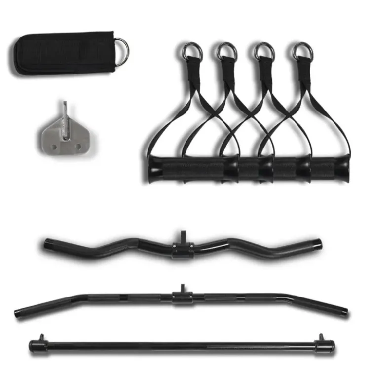 Station de musculation polyvalente 2 x 80 kg avec barre de traction et set d'accessoires - Compacte et complète pour homegym